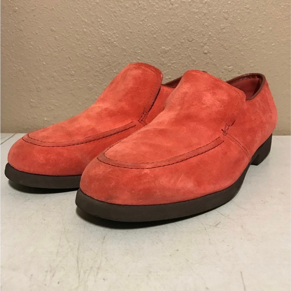 Elegant Orange Suede Loafers for Women
